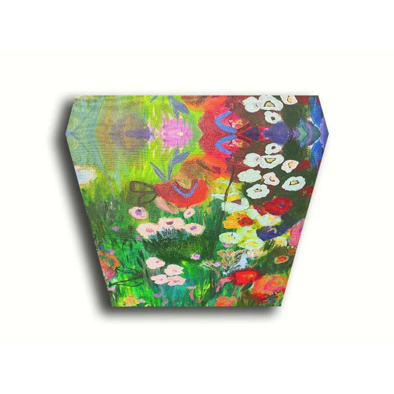 Jardin floral I par JD Studio, H 24 po x l 32 po, Toile sans cadre, Pas de tapis