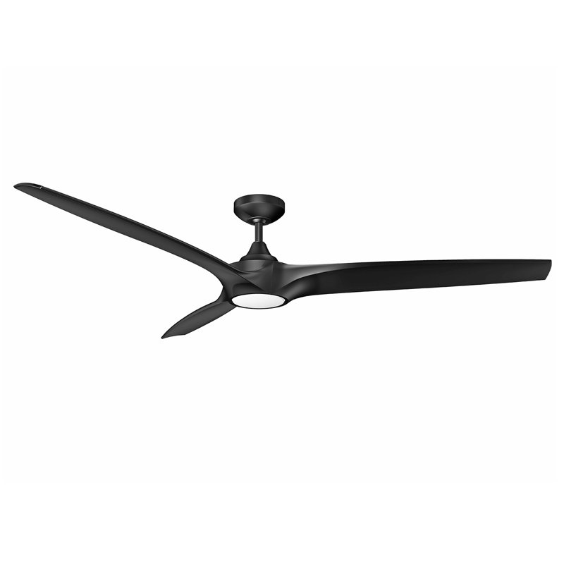 60'' Ceiling Fan with LED Lights, Black with Black Blades