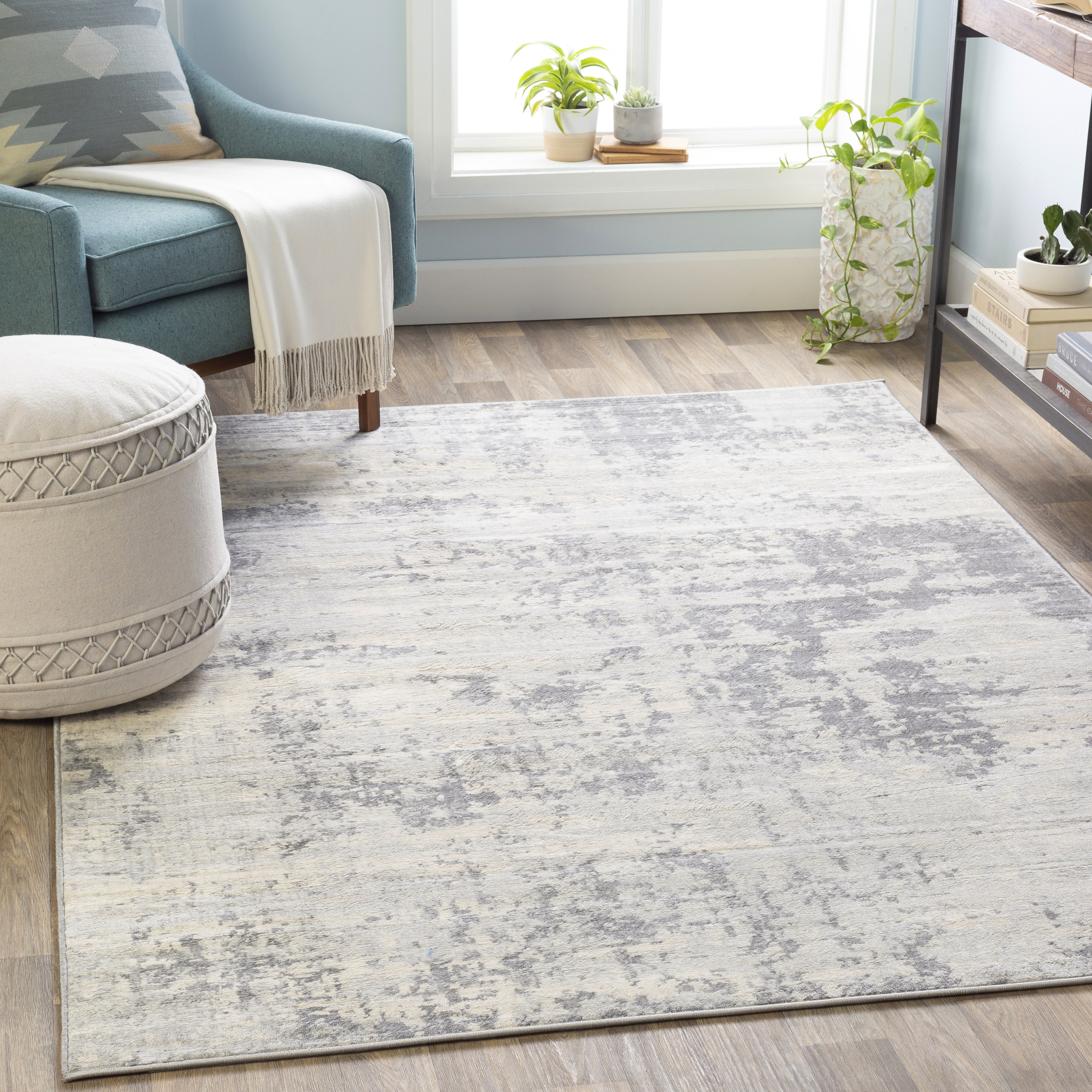 Large Grey Rug Comfortable Flooring Gray Area Carpets for Living Room -  Warmly Home