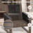 5-Person Outdoor Patio Cedar Wood Brown Round Wicker Sofa Seating Group with Olefin Thick Cushions, Slat Coffee Table-673452689