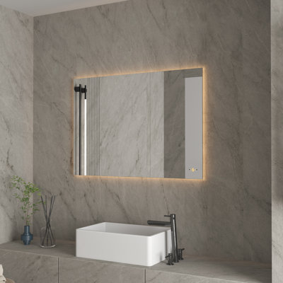 Miroir de salle de bain à capteur de lumière sans contact à DEL Johntavious