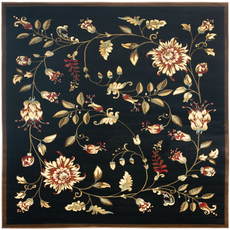 Tapis à motif floral Carolane, Carré 6 pi 7 po
