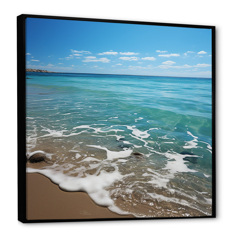 «Ocean Beach Serenity» sur impression sur toile, Cadre flottant noir, H 30 po x l 30 po x P 1 po