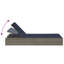  Double chaise longue de patio gris, bleu marine-350449161-350449163