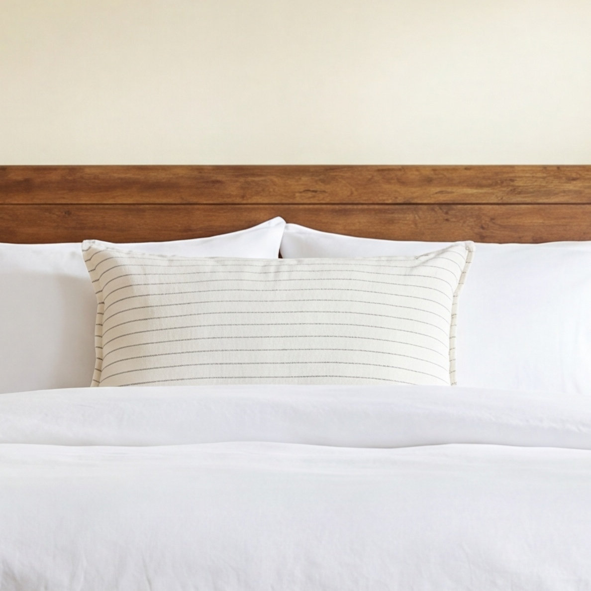 Blake Linen Shams, Standard, Cream/Gray