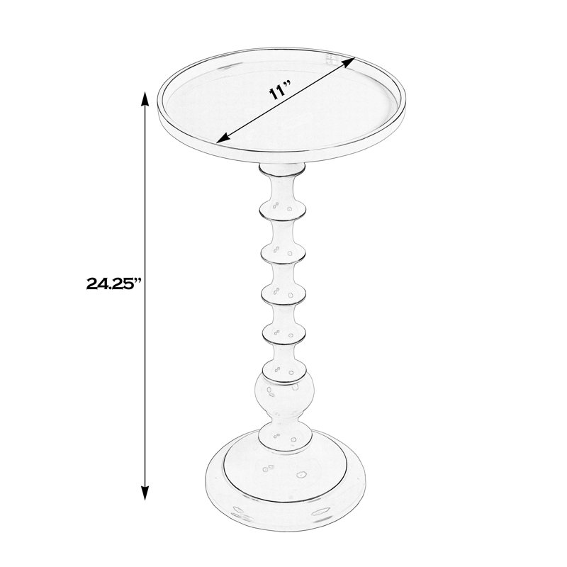 Table d'appoint ronde en métal de 11 po de largeur Doyna