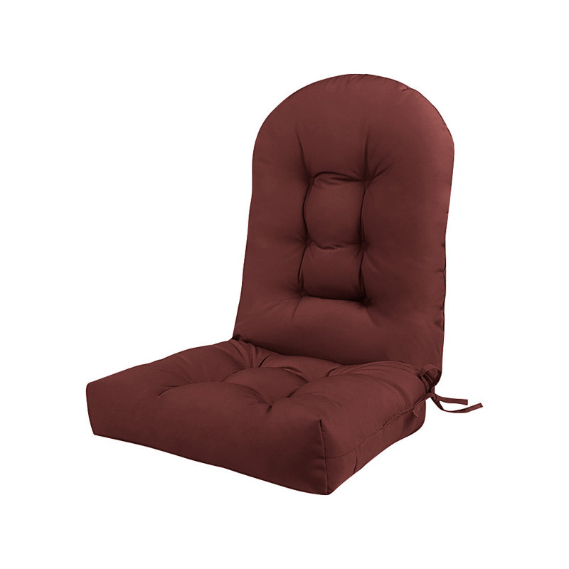 One-Piece Adirondack Chair Cushion Set - Easy-On Design, Waterproof 4” Thick Seat & Back, Non-Slip Bottom & UV Protection for Outdoor Rocking Chairs (44x19 Inch), Burgundy