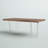 Halewood Rectangular 6 Person Dining Table – Modern Wood Veneer Top with Polished Steel Legs – Walnut Finish-1314581403