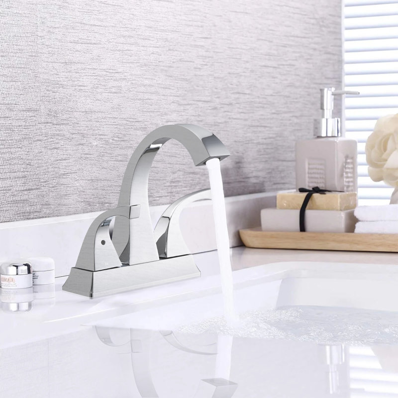 Centerset 2-handle Bathroom Faucet with Drain Assembly,  Chrome
