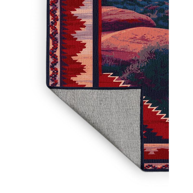  Tapis lavable Sedona Sunset Southwestern, Rectangle 6 pi x 9 pi