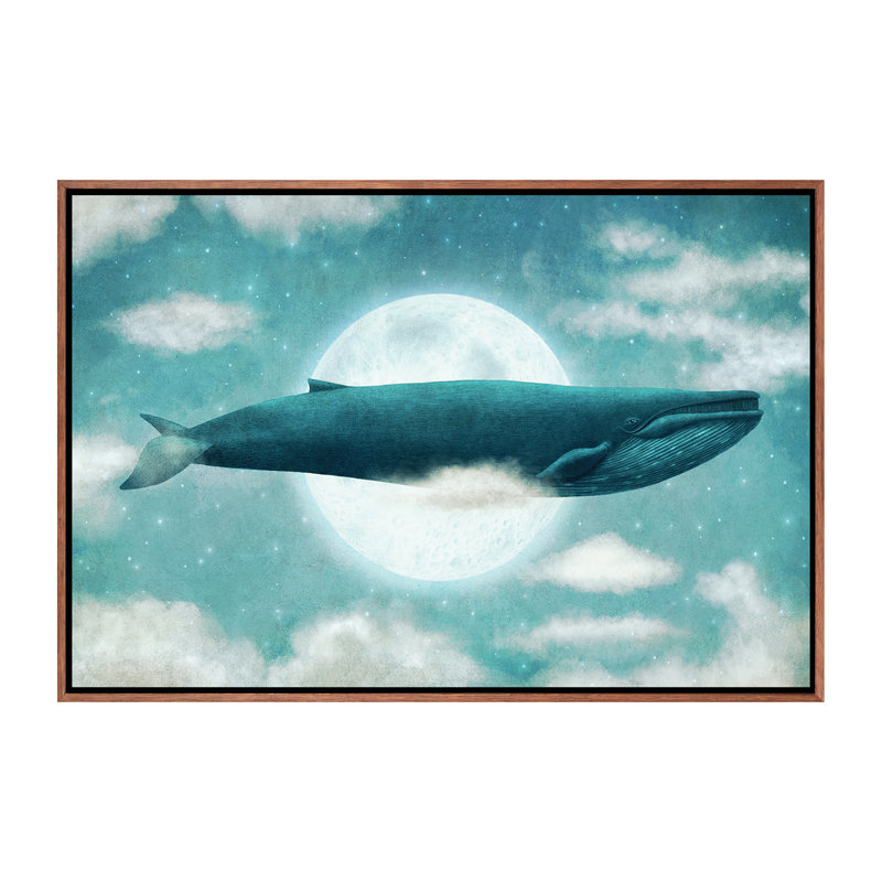 «In the Clouds» par Terry Fan - impression d'art graphique, H 18 po x l 26 po x P 1,5 po, Toile avec cadre brun, Pas de tapis