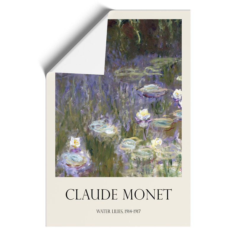 Water Lilies Lily Pond Print by Claude Monet - Frameless Print, 42cm H x 30cm W x 0.1cm D