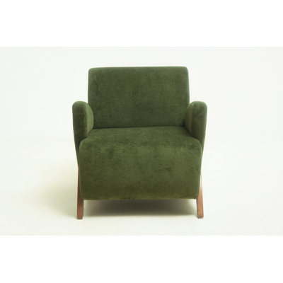 Lounge chair, accent chair, 28.15-inch Velvet Fabric Decorative Sofa, with Four Birch Legs, Suitable for Living Room, Study, Office or Leisure Area, Dark Green