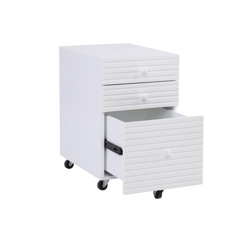 Derrione 15.5'' Wide 3 -Drawer Mobile File Cabinet, White