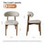 Chaises de salle à manger rembourrées modernes en bois massif avec dossier ergonomique incurvé, chaises de cuisine en coton et en lin-364643879