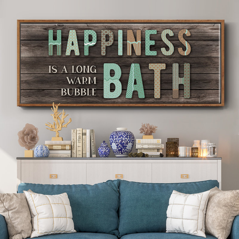 «Happiness Bath», toile encadrée, H 12 po x l 30 po