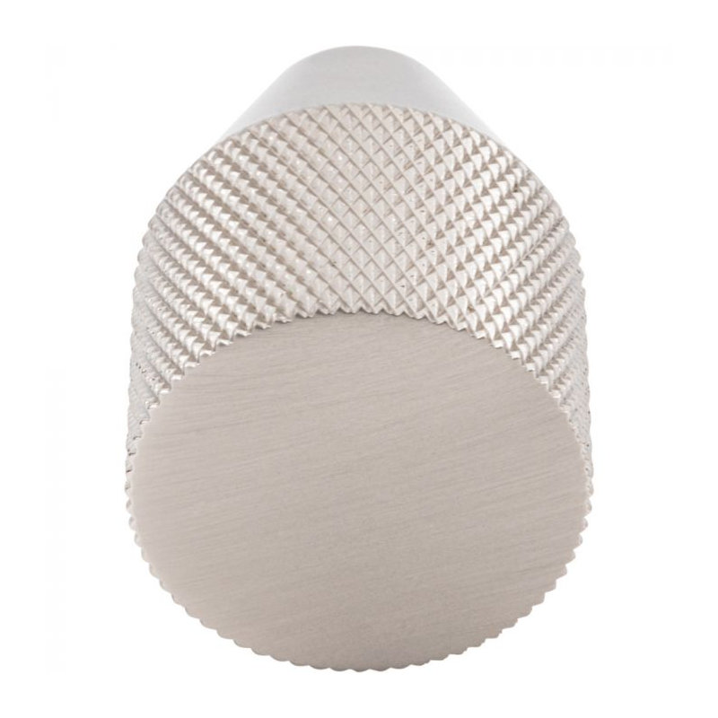 Beliza 1" Diameter Conical Knurled Knob, Brushed Satin Nickel