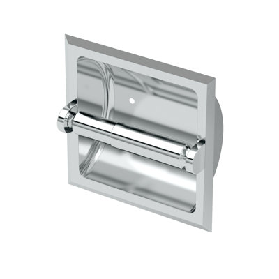 Bath Accessories Recessed Toilet Paper Holder | Wall Mounted Spring Loaded Toilet Paper Holder