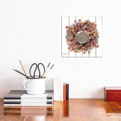 Hello Fall Wreath by Lori Deiter - Wrapped Canvas Print
