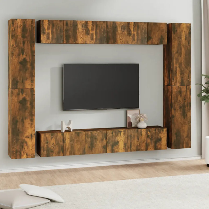 Lenhardt Unfinished Floating Entertainment Centre for TVs up to 24", Smoked Oak