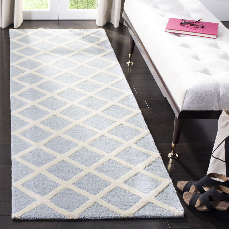 Sanyla Hand Tufted Wool Geometric Rug, Runner 2'6" x 12'