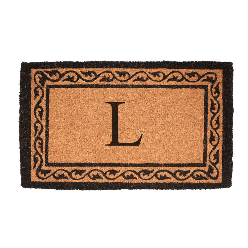 Monogram Mat Outdoor Doormat, 1'10" x 3', L