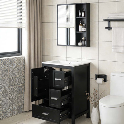 24-Inch Bathroom Vanity with Ceramic Sink