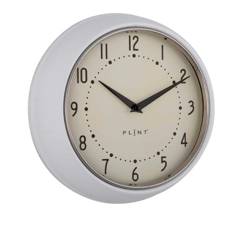 Metal Wall Clock, White