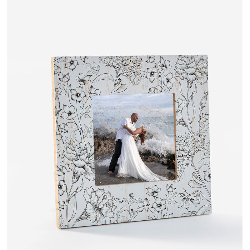 Cadre photo floral en bois