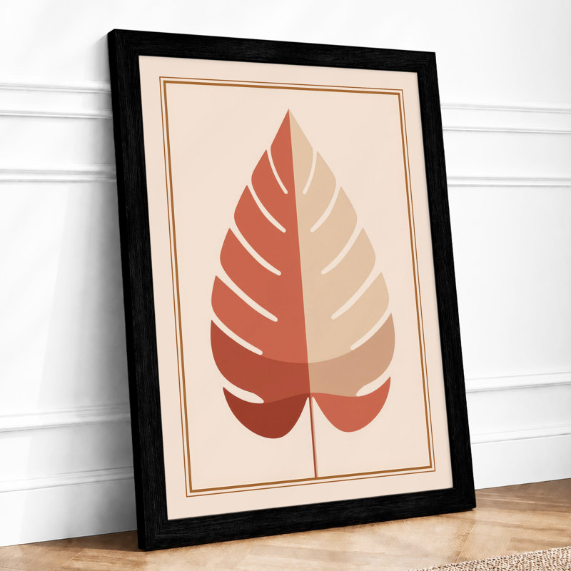 Divided Leaf Study Botanical - Framed Print, A3 - 42.0 x 29.7 cm, Black