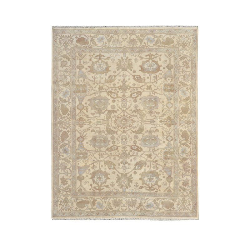 Hand-Knotted Ivory Area Rug
