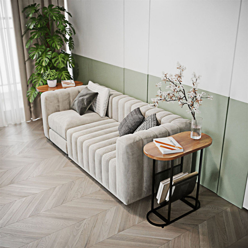 Petite table de chevet ovale (ensemble de 2)