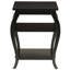 Table de bout carrée noire avec 2 tablettes et construction stable en bois pour les 2 pieds supérieurs élégants de la maison