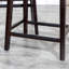 Tabouret de comptoir 24 po, finition espresso, siège en cuir noir-1507105537-1507105541