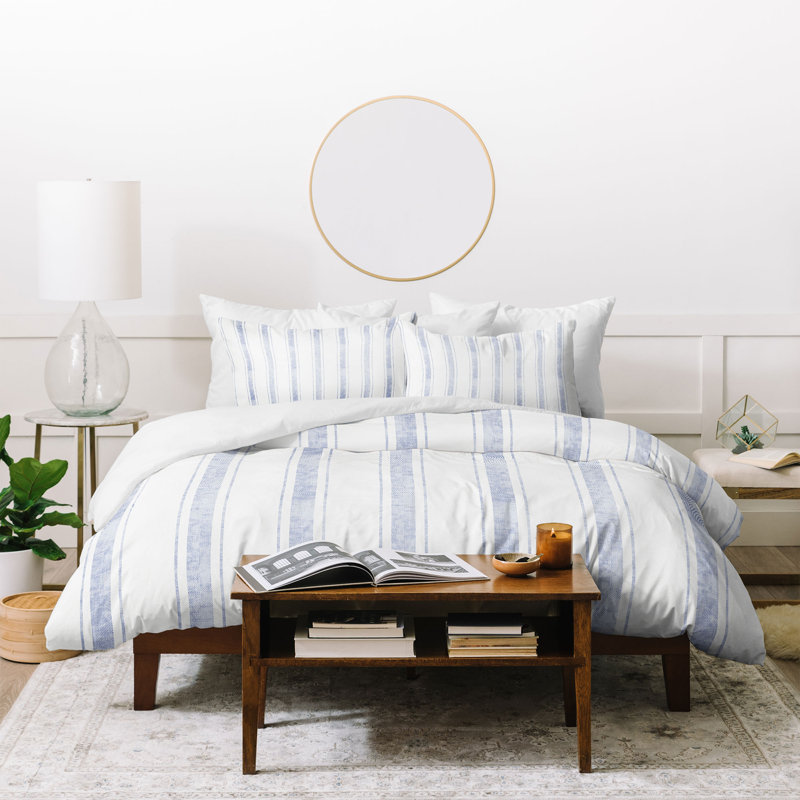 Ensemble de housse de couette Holli Zollinger BOLD STRIPE, Housse de couette simple + 1 taie décorative, Bleu