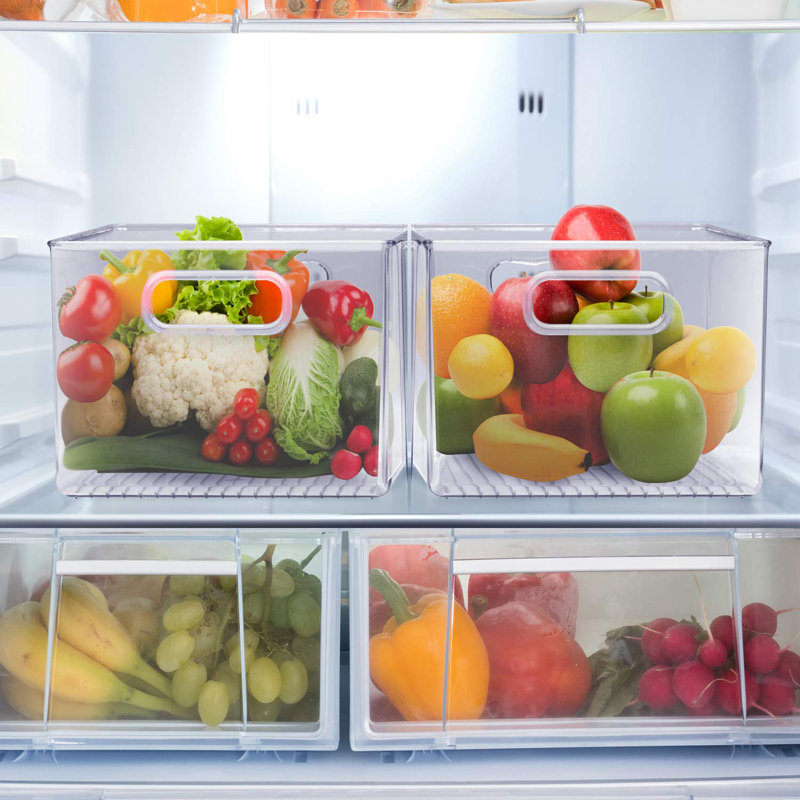 Clear Stackable Plastic Storage Bins with Handles, 3-Pack