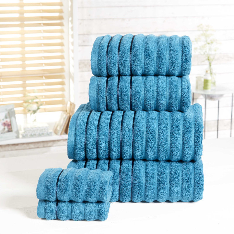 Asata 100% Cotton Midweight Ribbed Mulit-Size Set, Teal