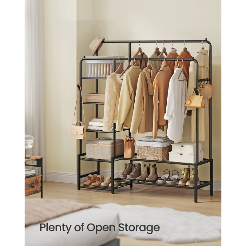 Hall Tree 45cm Wide with Shoe Storage, Black