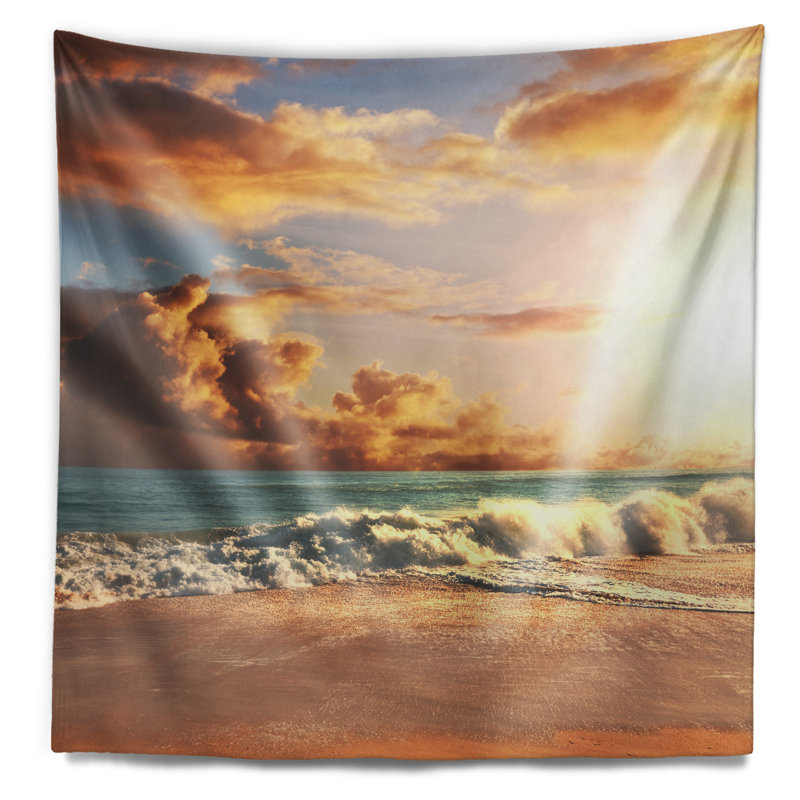 Tapisserie sur la plage, H 50 po x l 60 po