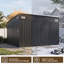 10 Ft. W X 8 Ft. D Metal Lean-to Storage Shed  With Floor and Three Doors,Black