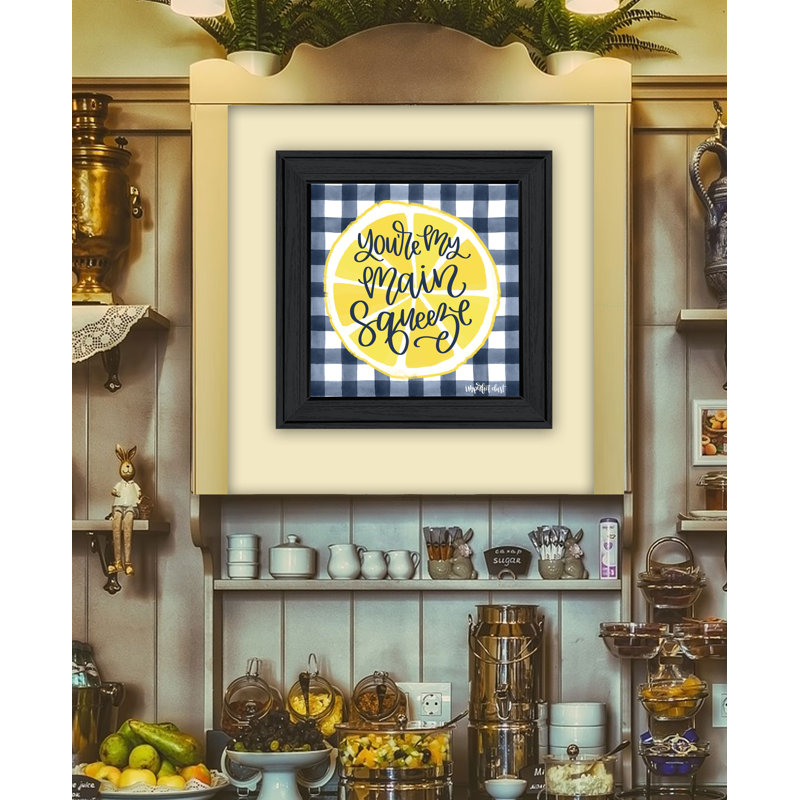 Main Squeeze by Imperfect Dust - Single Picture Frame Textual Art, 15" W x 15" H, Black Framed