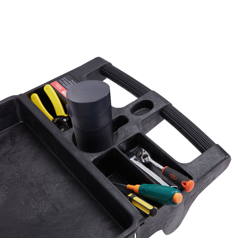 Gray Heavy Duty 3-Shelf Utility Service Cart with Swivel Wheels