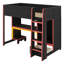 Lit mezzanine en bois avec bureau intégré, garde-robe, DEL et tiroir-1028257440