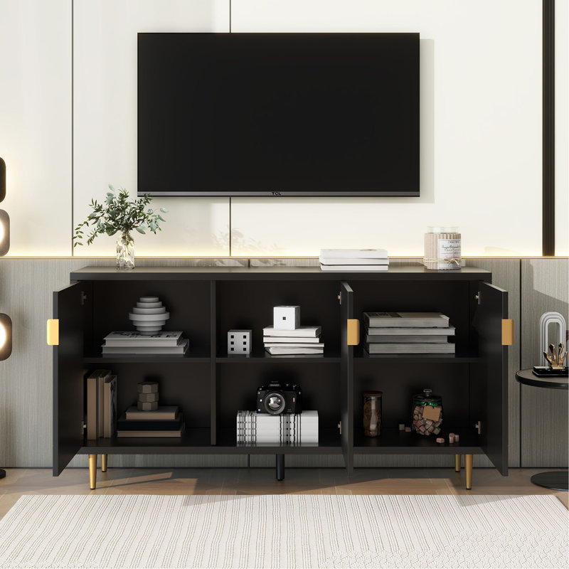 Meuble télé polyvalent avec tablettes réglables et conception élégante pour une installation de divertissement améliorée