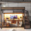 Lit mezzanine en métal pleine grandeur avec glissière et escalier de rangement pour enfants Titan-133276934