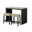 Ensemble de salle à manger bicolore à 3 tons avec 2 tabourets et sièges capitonnés beige-1866280226-1866280231