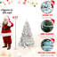 Arbre de Noël enneigé 8 pi avec 700 lumières Ul, 54 branches de pin naturel, branches enneigées, 1754 pointes, structure à charnières, support en métal ferme pour la neige