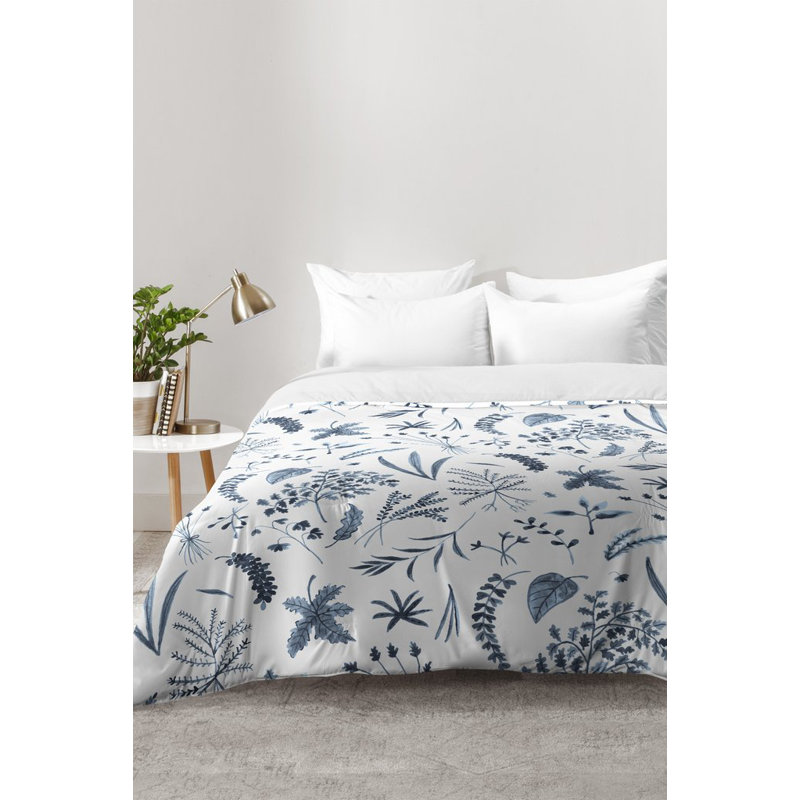 Ensemble d'édredon prairie sauvage, Édredon pour très grand lit + 2 très grandes ta, Bleu