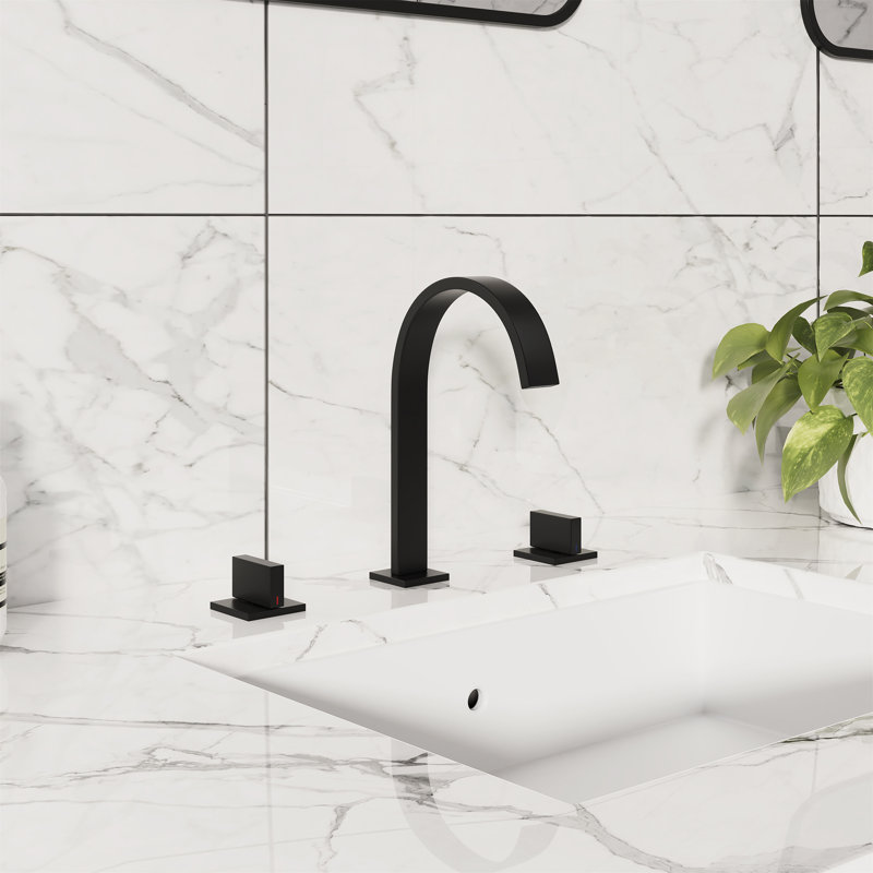Casainc Widespread 2-handle Bathroom Faucet, Black