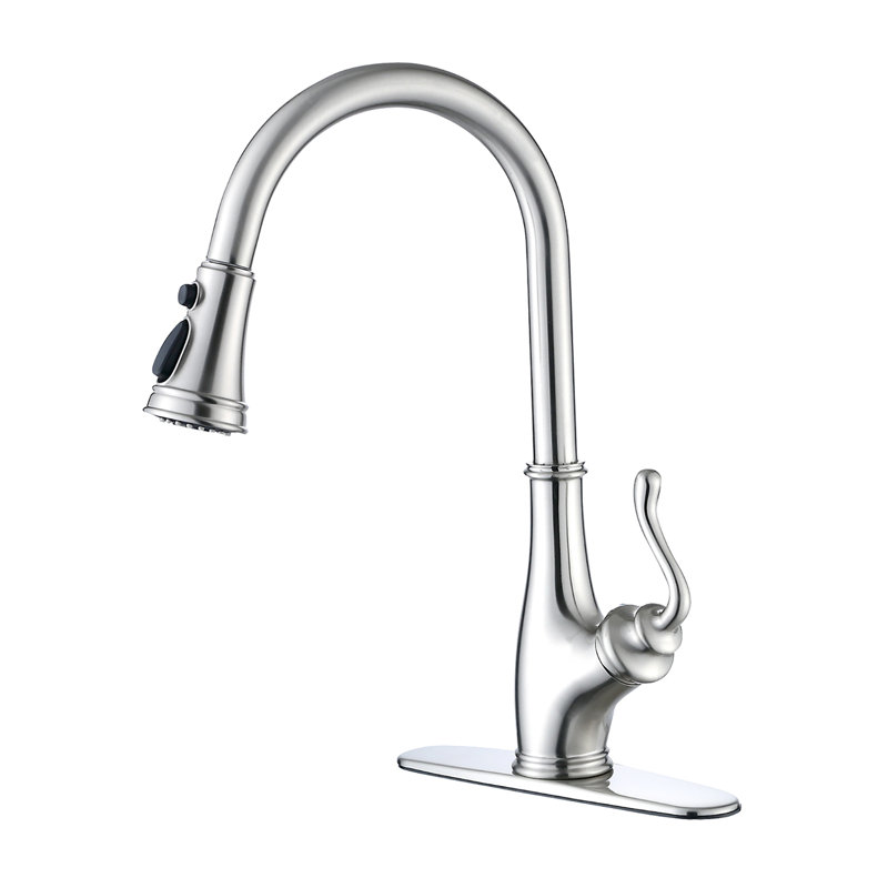 Pull Down Single Handle  Kitchen sink Faucet in brushed nickel